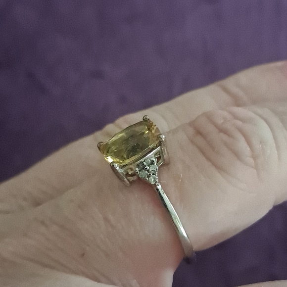 Natural Golden Apatite & Natural Diamond Ring. - Picture 4 of 6